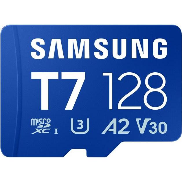 Samsung SD MicroSD Card 128GB SDXC T7 (Class10) retail (128 GB, microSDXC, SDXC), Scheda di memoria