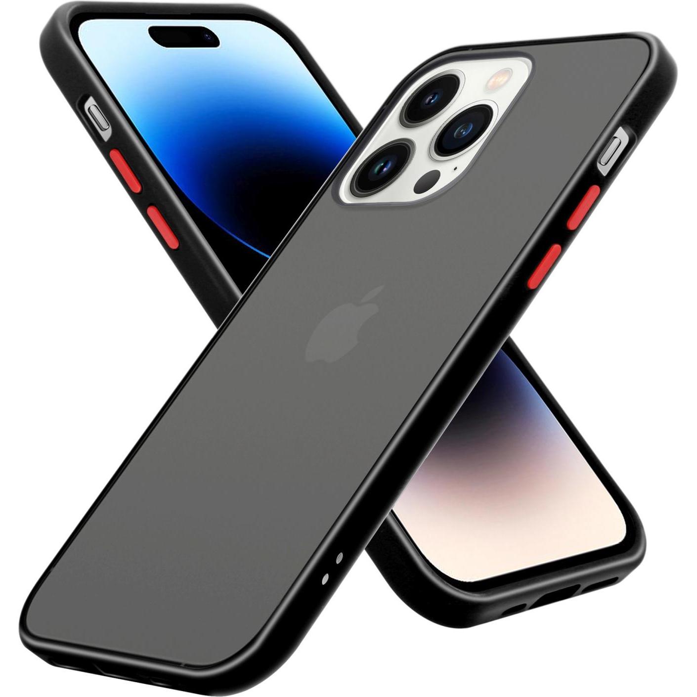 Cadorabo Hülle für Apple iPhone 14 PRO im Hybrid Matt Style (Apple iPhone 14 Pro), Smartphone Hülle, Transparent
