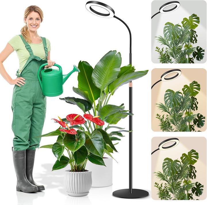 Dhapy LED-Pflanzenlampe mit Timer und Standfuss (LED)