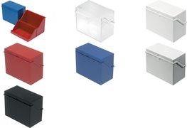 Actual product image Helit Small card index box A6 landscape, red, unloaded, made of polystyrene, for approx. 400 cards