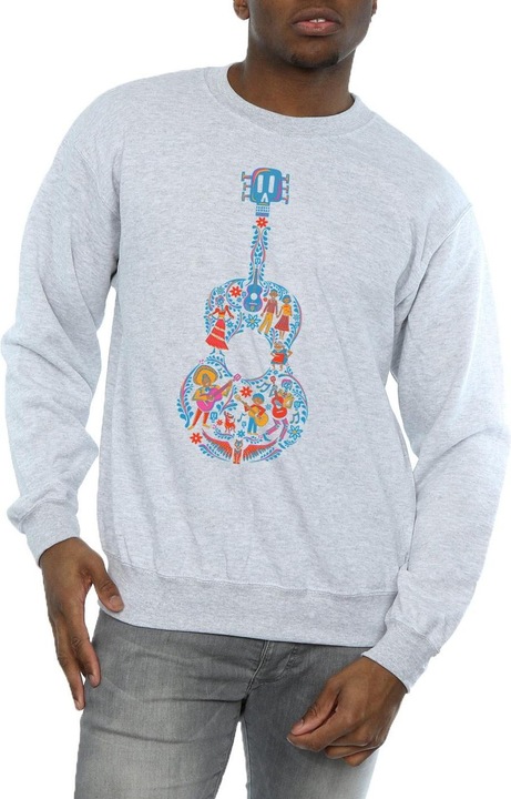 Actual product image Disney Mens Coco Guitar Pattern Sweatshirt (XL)