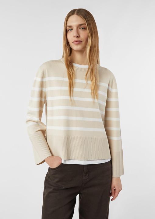 Produktbild Comma Strickpullover Moderner Strickpullover mit Kimono-Ärmeln und platzierten Streifen (40)