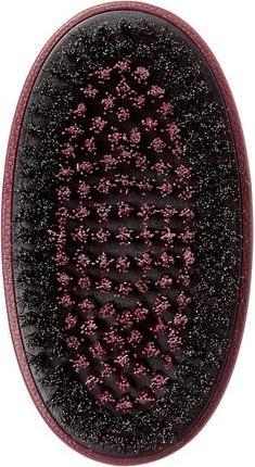 Actual product image KISS Red Premium X Bow Wow Medium Hard Hair Brush for Men 360 Wave Brush 2 Bristles In 1 Mixed Boar Brush