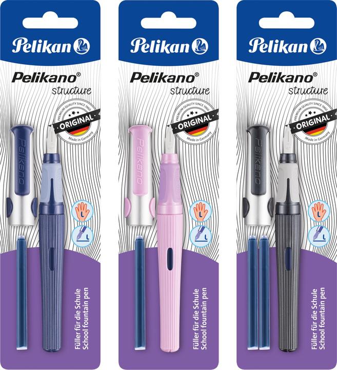 Image du produit Pelikan o structure Stylo plume gaucher couleur L (Couleurs assorties, 3 x)