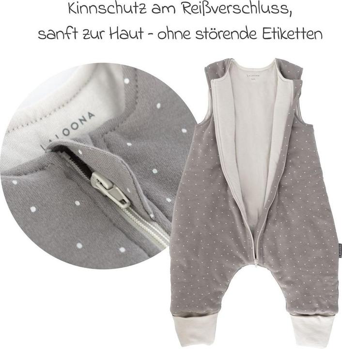 Produktbild La Loona LaLoona Schlafsäcke Schlafsack mit Beinen wattiert - Dots - Taupe (90 cm, Ganzjahr)