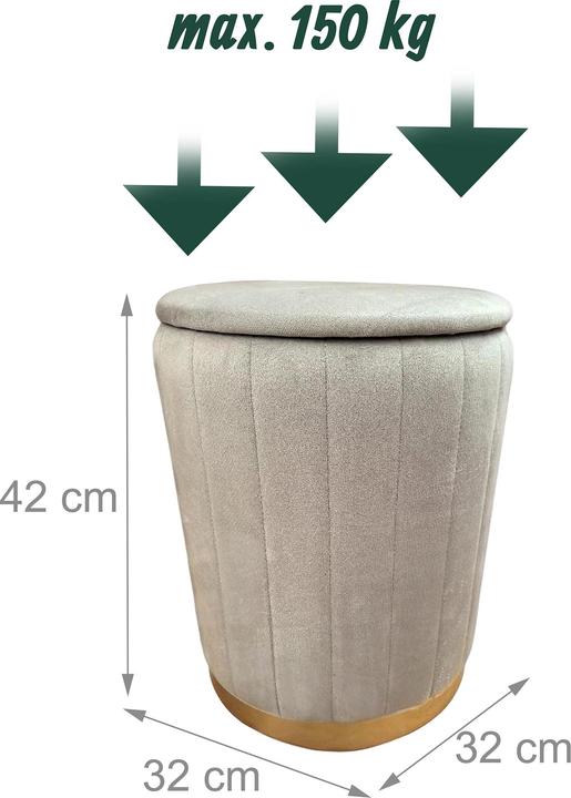 Image du produit Relaxdays Hocker aus Samt mit Stauraum