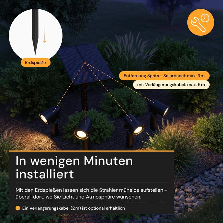 Image du produit Enovalite Solar LED-Gartenstrahler (90 lm, IP54)