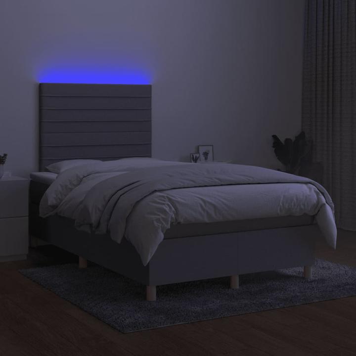 Actual product image vidaXL Bo x springbett mit Matratze & LED 120 x 190 cm Stoff (120 x 190 cm)