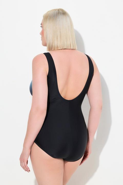 Image du produit Ulla Popken Maillot de bain à dégradé de couleurs, drapé et bonnets souples. Matière recyclée (46)