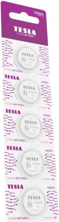 Tesla CR 2025 5 Stück Knopfbatterien (5 Stk., CR2025, 165 mAh)