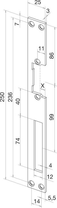 Actual product image Assa Abloy FF striking plate HZ 021 -------02140-01galvanised Universal