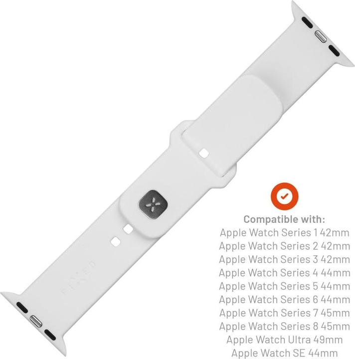 Actual product image Fixed Silicone strap for Apple Watch Ultra, white (49 mm, Silicone)