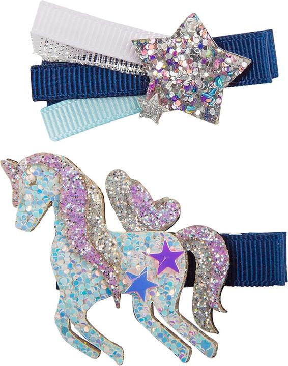 Produktbild Creative Education Haarclips Navy Unicorn (2 Stk.)