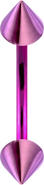 Actual product image Star Piercing Micro banana purple with two cones (Titanium, without brass)