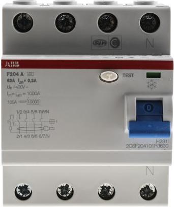 Image du produit ABB RCD, F 204, 4 POLE