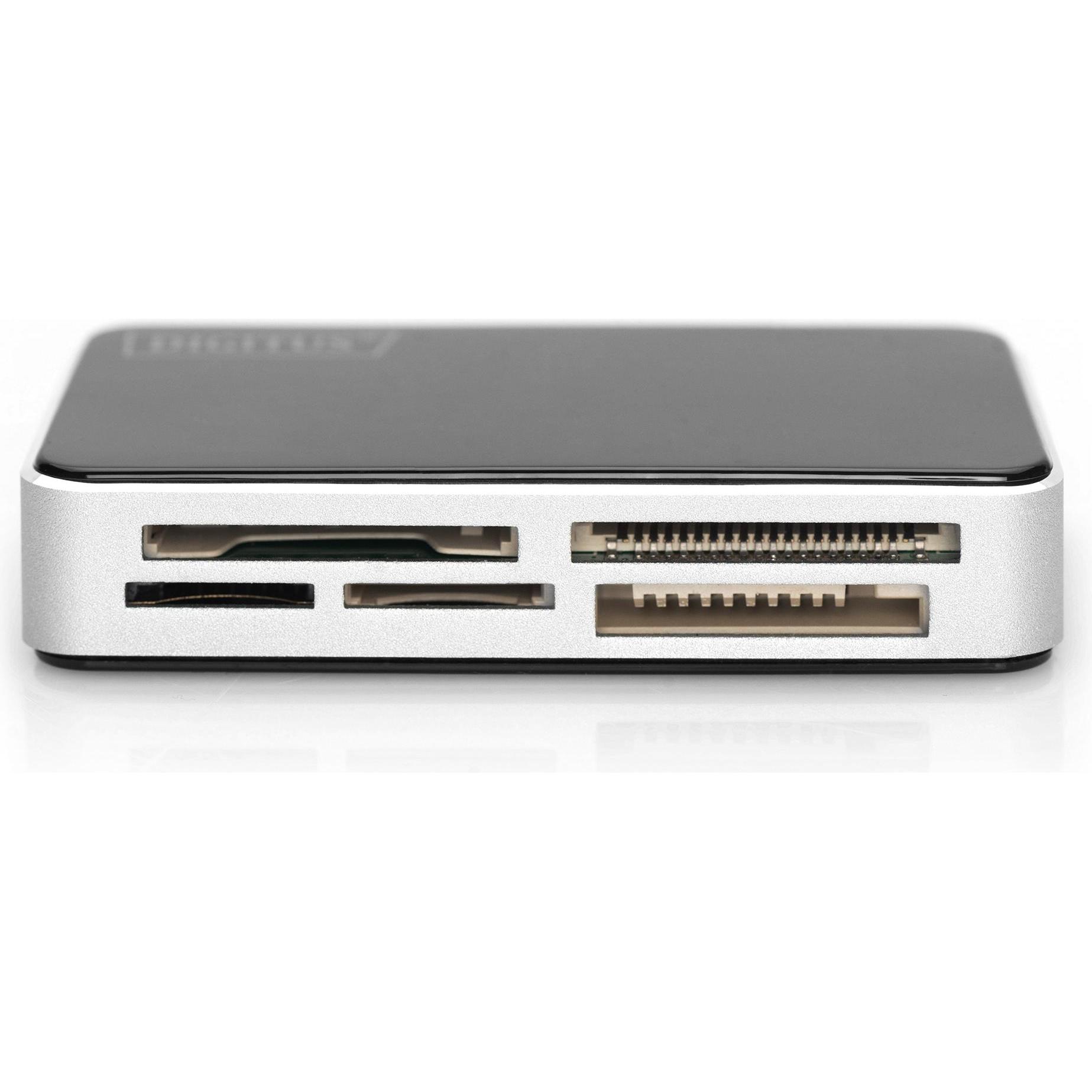 Thumbnail - Digitus All-in-one (USB 2.0), Speicherkartenlesegerät, Schwarz, Silber