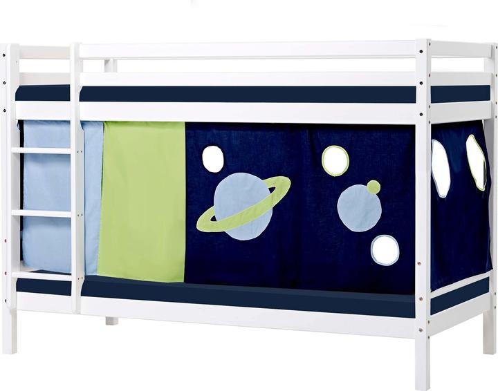Image du produit Hoppekids BUNDLE BASIC Lit superposé 90x200cm avec rideau de l'espace et matelas mousse (90 x 200 cm)