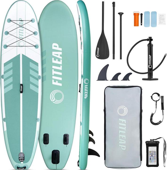 Fitleap Premium Stand Up Paddle Board aufblasbar - SUP Board Set mit Hochdruckpumpe, verstellbar… (10'5")