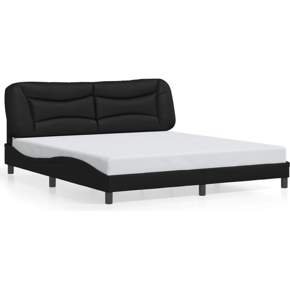 VidaXL, Bett, Bettgestell mit Kopfteil Kunstleder (180 x 200 cm)