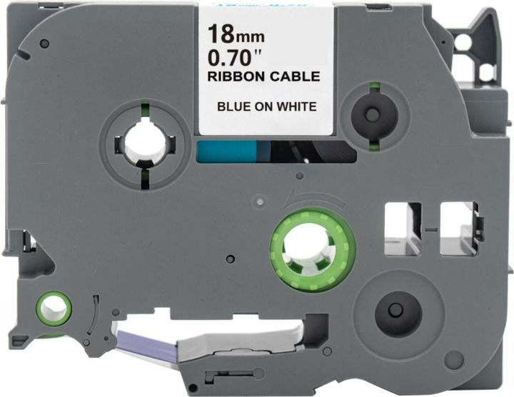 Immagine prodotto Hermex Alternatives Etikettenband zu Brother TZe-FX243 Beschriftungsband (1.80 cm, Bianco, Blu)