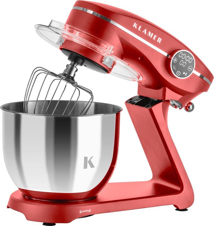 Produktbild KLAMER Küchenmaschine, Knetmaschine mit 6 Liter Edelstahl Schüssel (1800 W)