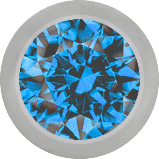 Immagine prodotto Star Piercing Micro sfera argento con cristallo azzurro (Titanio, senza ottone)