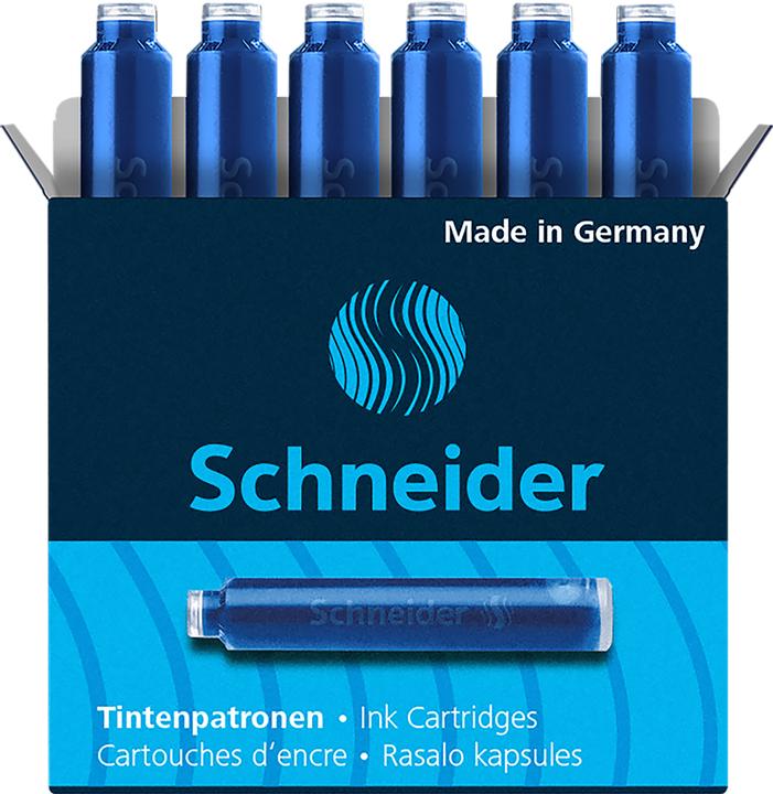 Schneider Standard ink cartridges, suitable for and many others, royal blue, 6pcs. (Blue, 6 pcs.)