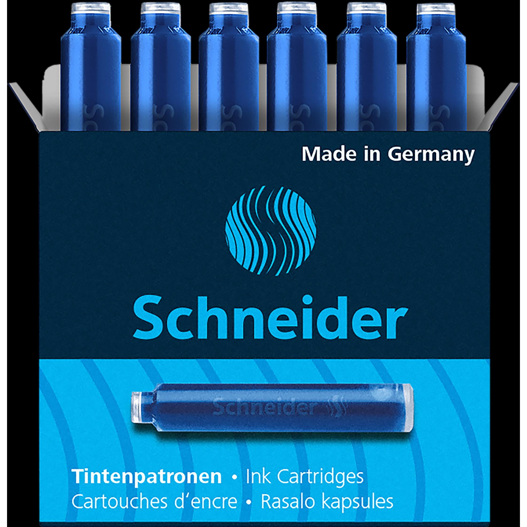 Thumbnail - Schneider, Ersatzpatrone, Standard-Tintenpatronen, passend in u.v.a., königsblau, 6er (Tintenfass, Königsblau)