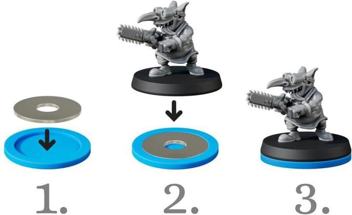 Actual product image Tabletop-Art Accessories Skill and Squad Marker - 40 mm Red 5 parts (Metal, Plastic)