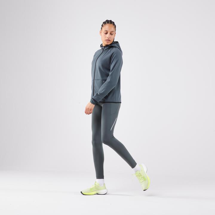 Kiprun Lauftights lang Damen - Run 500 Warm grün