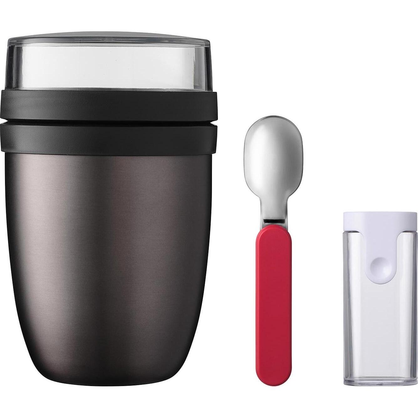 Mepal Thermo-Lunchpot + Faltbarer Löffel Ellipse, Lunchbox, Grau
