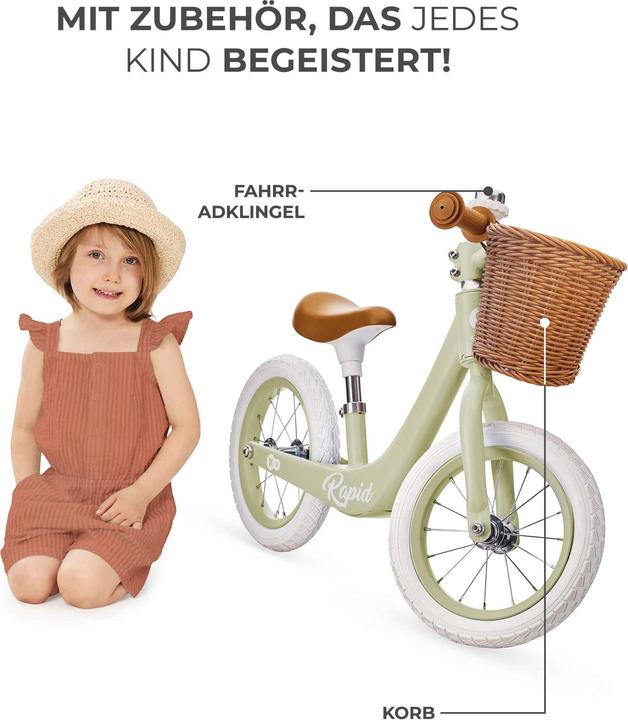 Produktbild KinderKraft Laufrad RAPID 2 SAVANNAH GREEN (11.81")