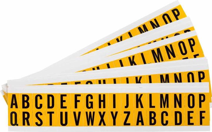Actual product image Brady 1520-LTR Kit, B-946, Vinyl, Lettering: Letter Set (A-Z), Black on Yellow, 14 x 19mm (1.43 cm)