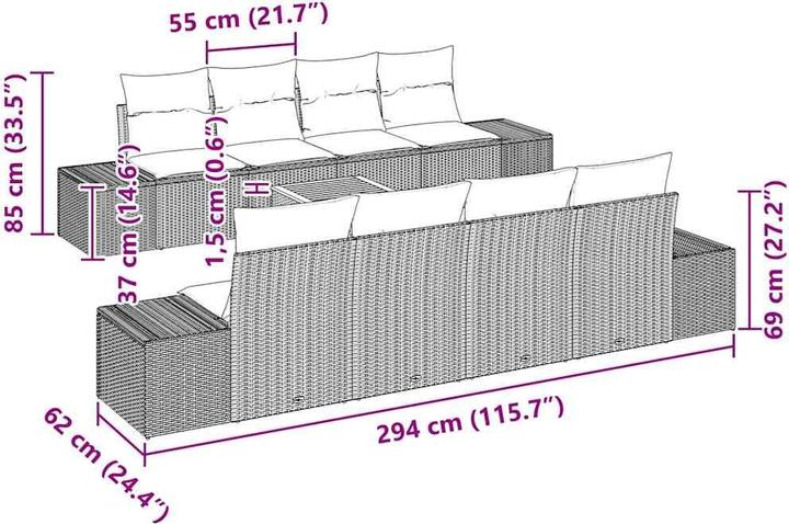 Actual product image vidaXL Garden sofa set