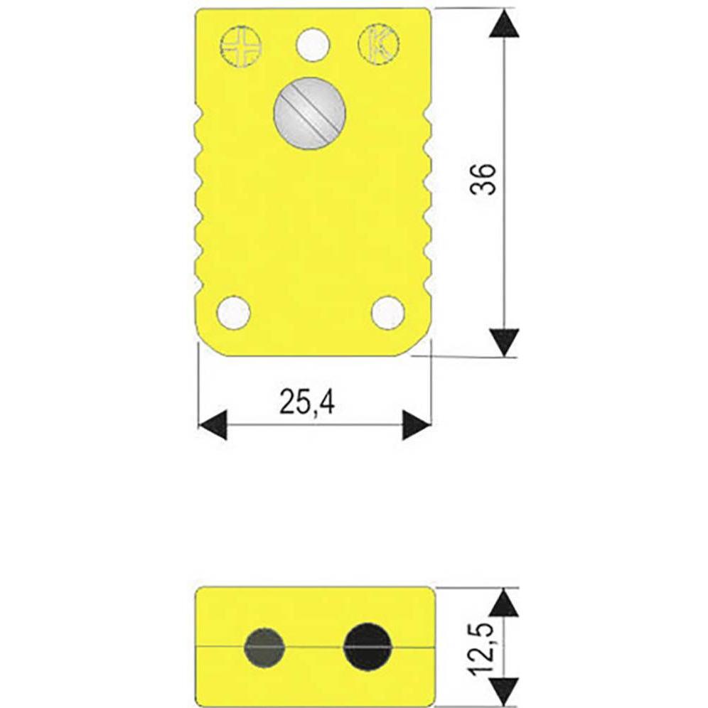 Thumbnail - B+B Thermo-Technik Standard-Thermoelementsteckver, Elektronikkabel + Stecker, Gelb