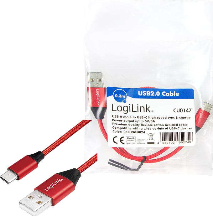 Produktbild LogiLink USB Kabel (0.30 m, USB 2.0, 5 W)