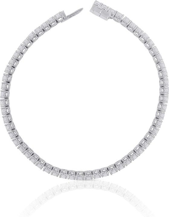 Muau Bracciale diamante 5,00ct. oro bianco 750, 19 cm (19 cm, Oro bianco 750/18 carati)