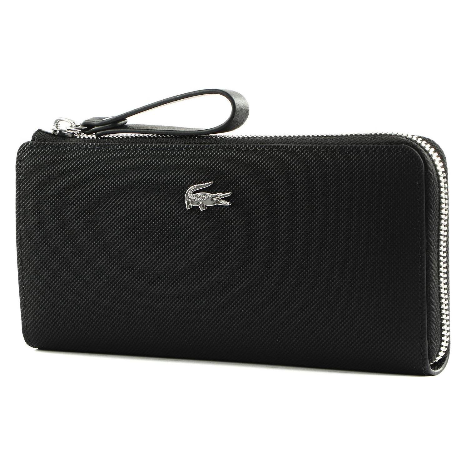 Lacoste, Damen, Portemonnaie, Daily Lifestyle Slim Zip Wallet, Schwarz