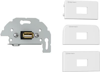 Image du produit Kindermann 7456-522 Cache de connexion USB 2.0 (type A) avec embase de câble, w/RAL 9010