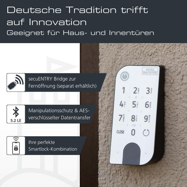 Actual product image Burg Wächter ENTRYhome 5001 PIN wireless door lock (Bluetooth, Smartphone, Electronic numerical code)