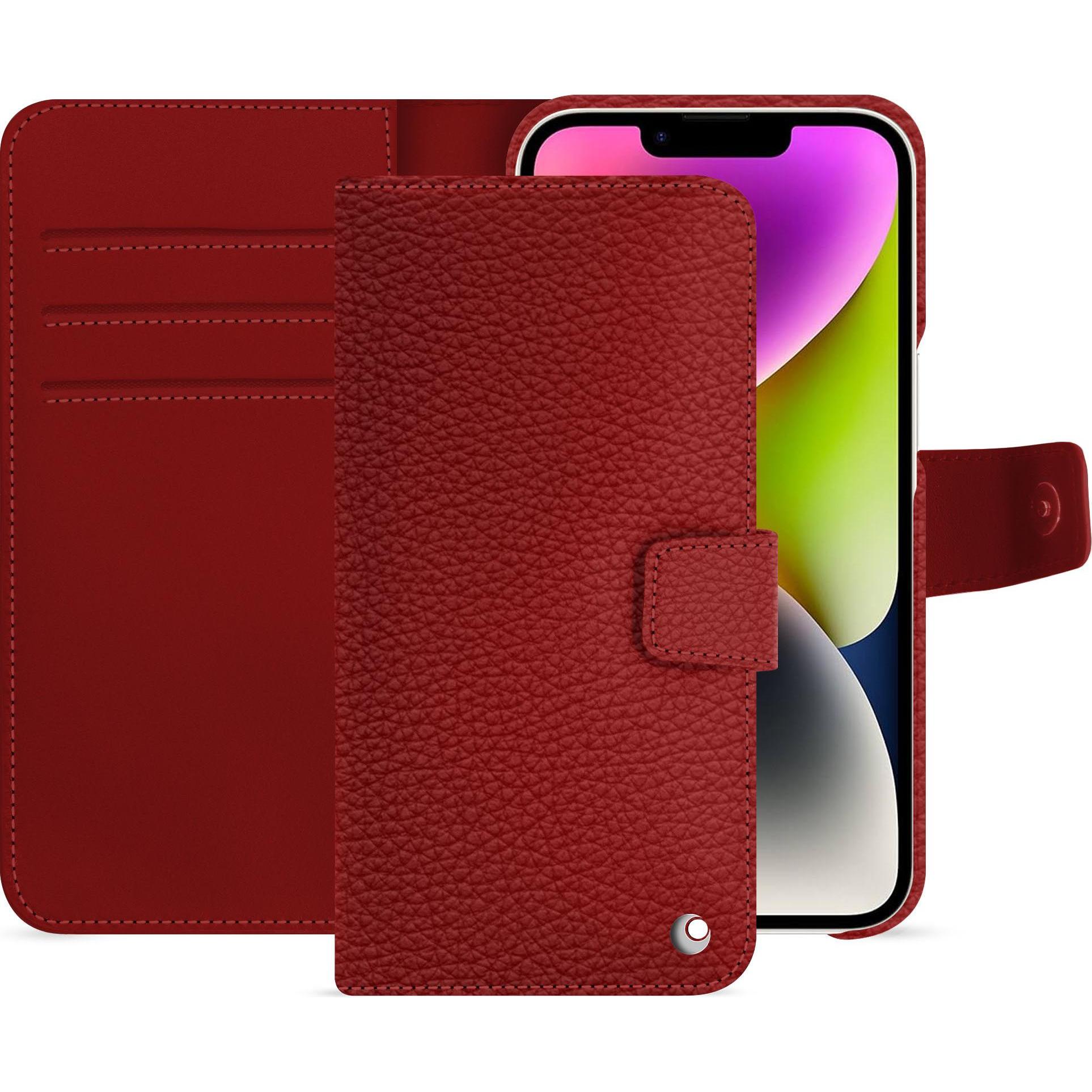 Thumbnail - Noreve Lederschutzhülle Apple iPhone 15 Plus (Apple iPhone 15 Plus), Smartphone Hülle, Rot