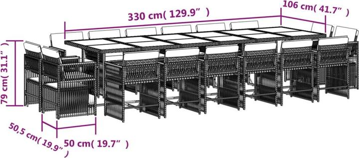 Actual product image vidaXL Garten Essgruppe (106 cm)