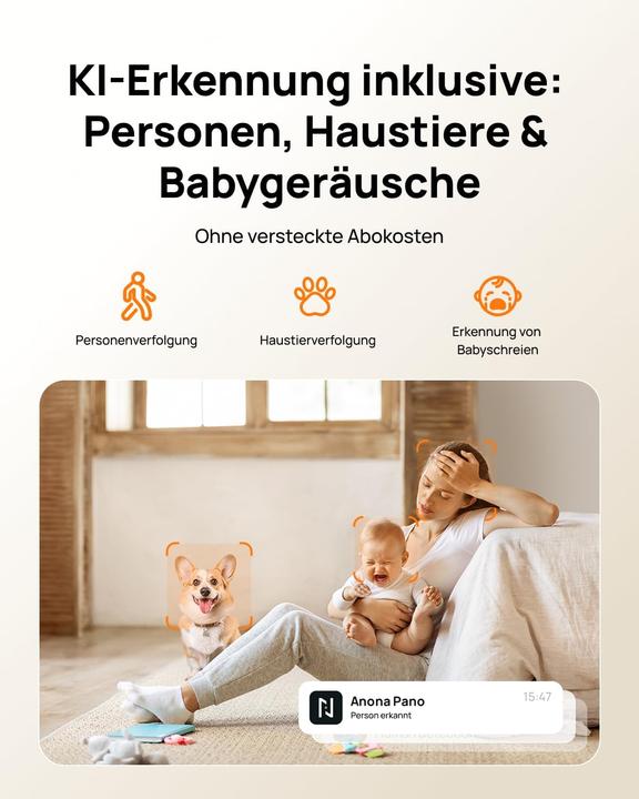 Actual product image Anona 4K UHD Indoor-Überwachungskamera-Set HM1010, 4er-Pack (3840 x 2160 pixels)