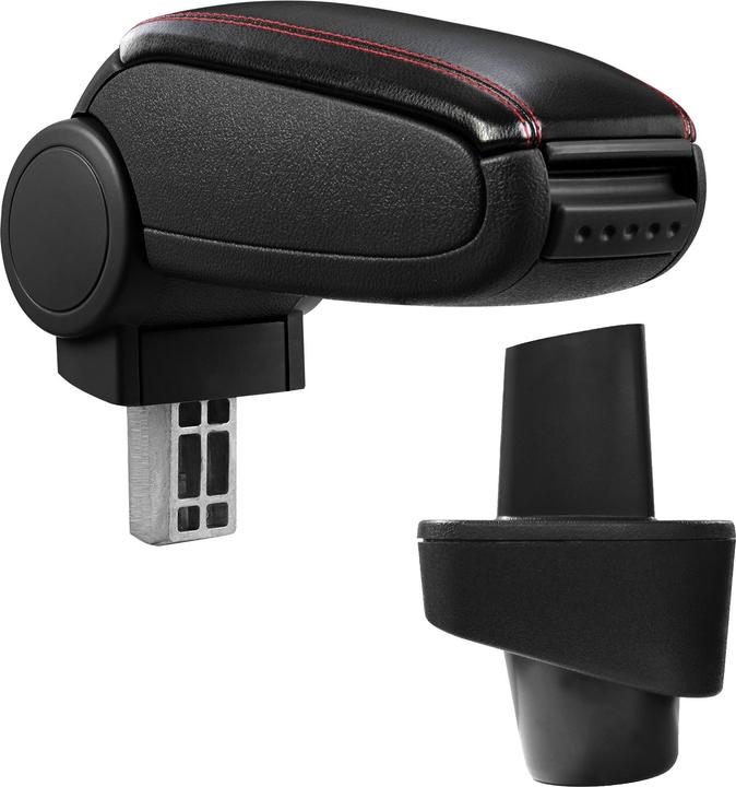 Produktbild Pro-Tec Mittelarmlehne Renault Clio mit Staufach Kunstleder Schwarz mit roten Nähten