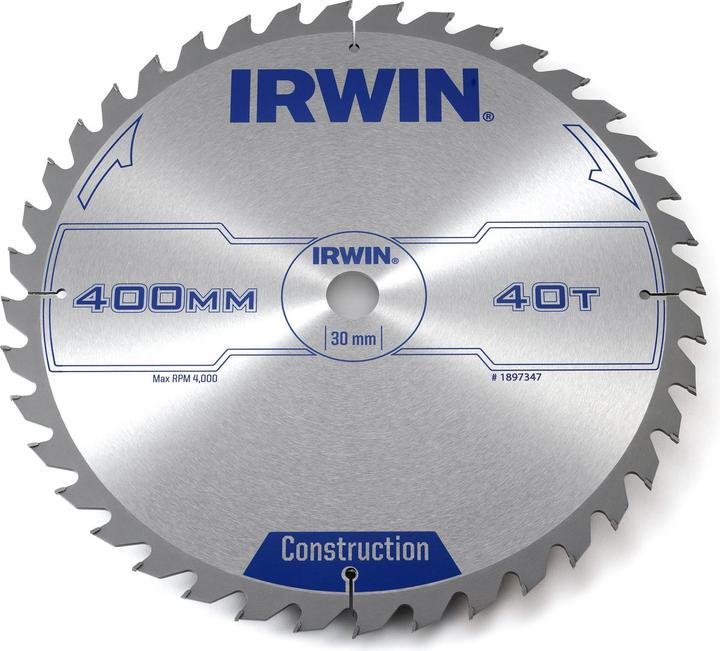 Produktbild Irwin IRW1897347 400 x 30 mm 40Teeth Kreissägeblatt mit ATB Mahlgrössen Zahn