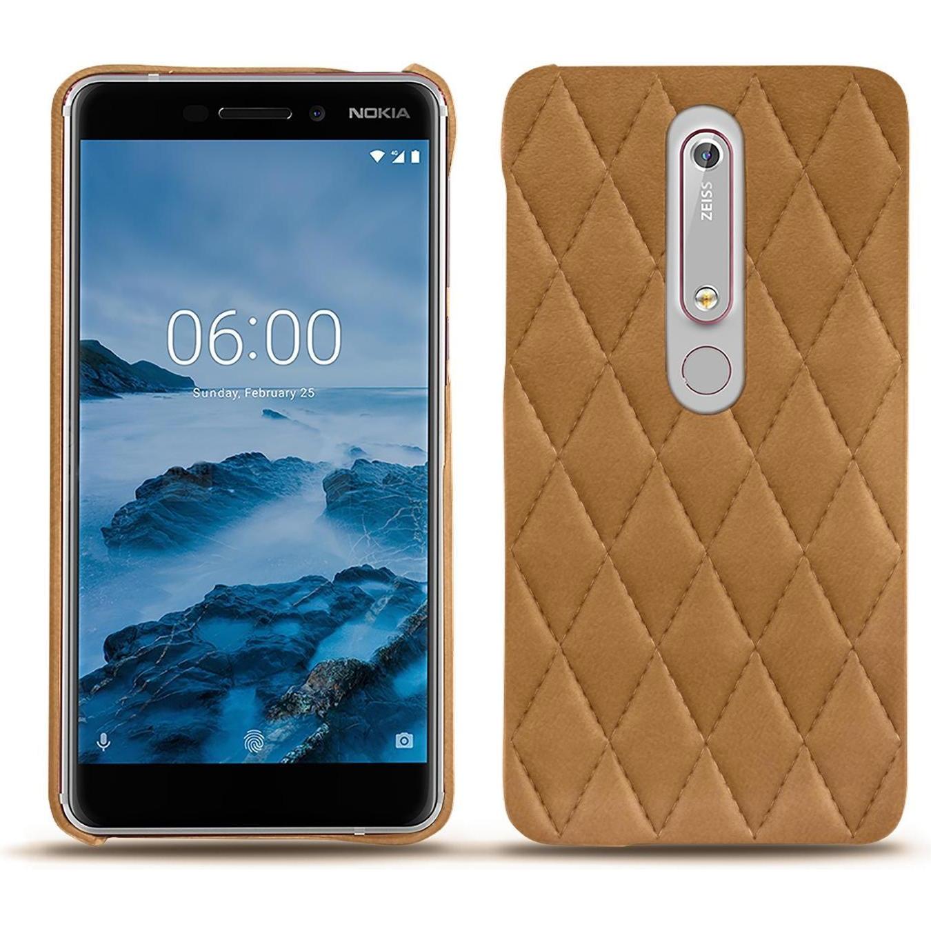 Noreve Lederschutzhülle (Nokia 6 (2018)), Smartphone Hülle, Braun
