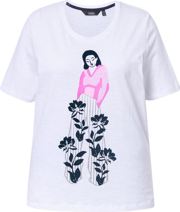 Produktbild Ulla Popken T-Shirt, Frauen-Flockdruck, Rundhals, Halbarm (42, 44)