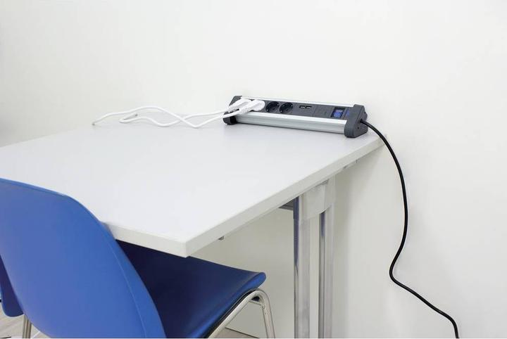 Productafbeelding As - Schwabe 18361 Multi-stopcontact met schakelaar Zwart/Zilver Beschermend Contact (6x, CEE 7/3, 1.50 m)