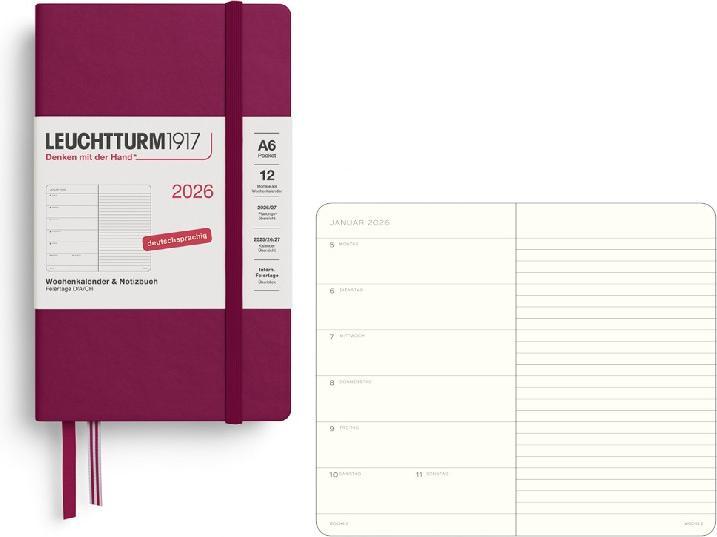Immagine prodotto Leuchtturm1917 Leuchtturm 1w/S Pocket Hc P.Red (A6, 1 settimana / 1 pagina)
