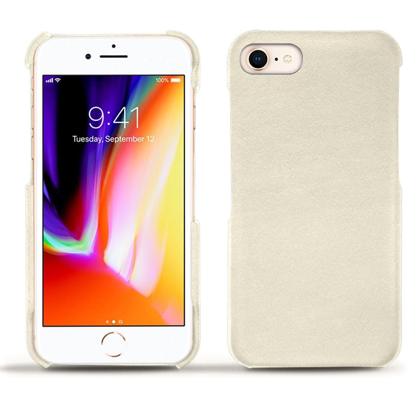 Thumbnail - Noreve Lederschutzhülle (Apple iPhone 8), Smartphone Hülle, Weiss